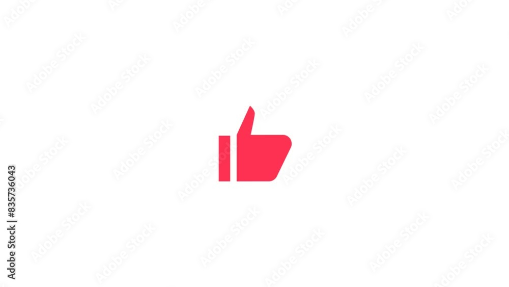 2D animation red thumb like 2d animation sign icon 2D animation red thumb like 2d animation sign icon