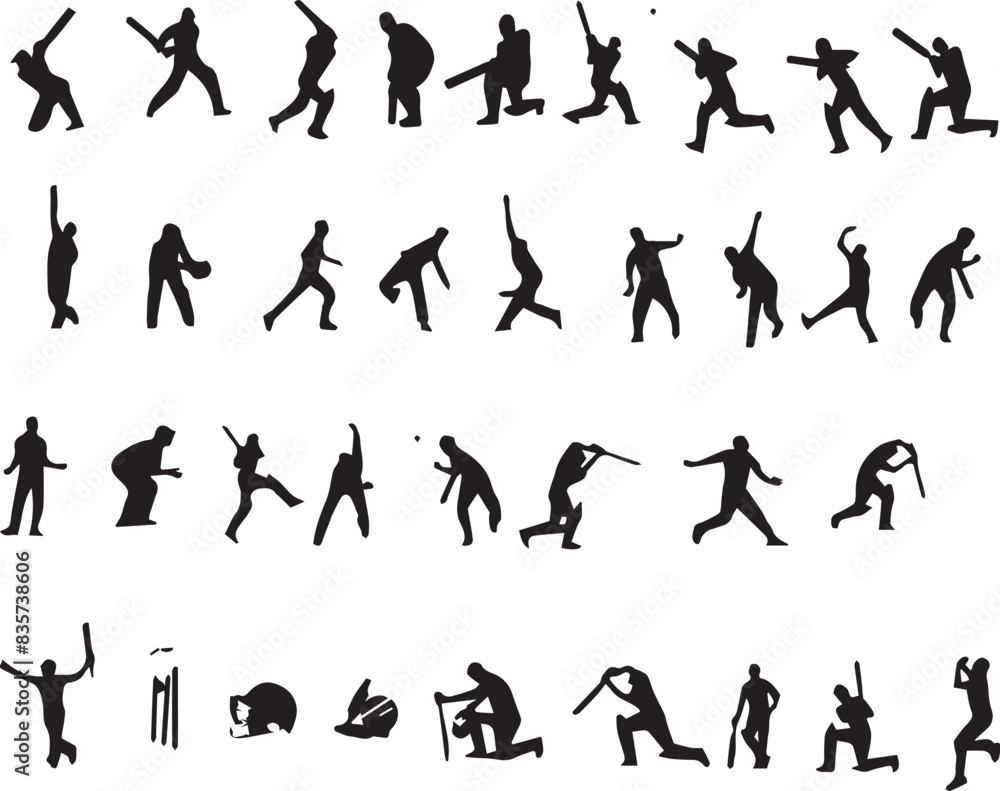 collection of cricket position vector file collection of cricket position vector file