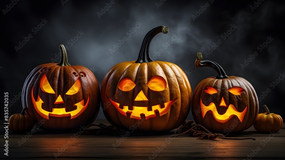 about Halloween pumpkins with spider on a shiny light background. about Halloween pumpkins with spider on a shiny light background.