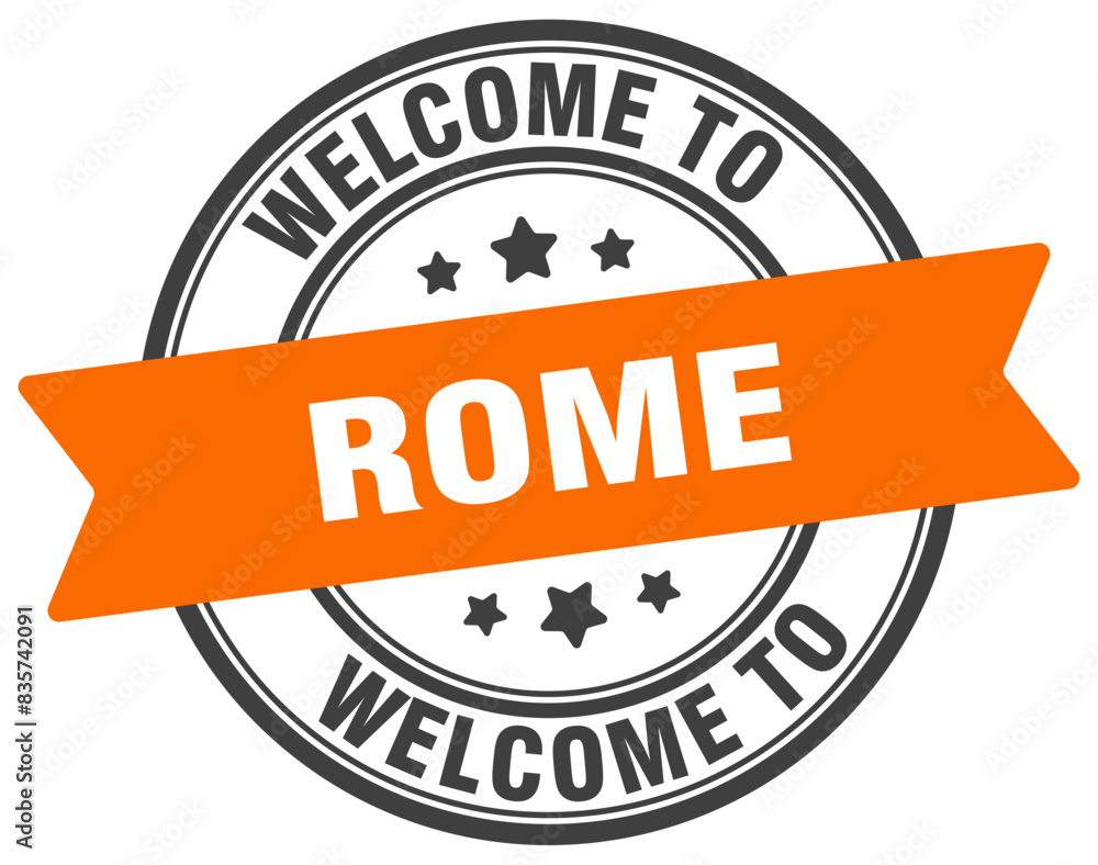 Fototapeta premium Welcome to Rome stamp. Rome round sign