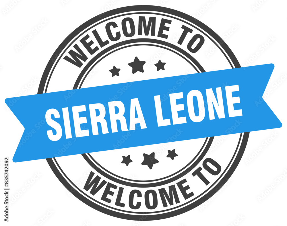 Welcome to Sierra Leone stamp. Sierra Leone round sign Welcome to Sierra Leone stamp. Sierra Leone round sign