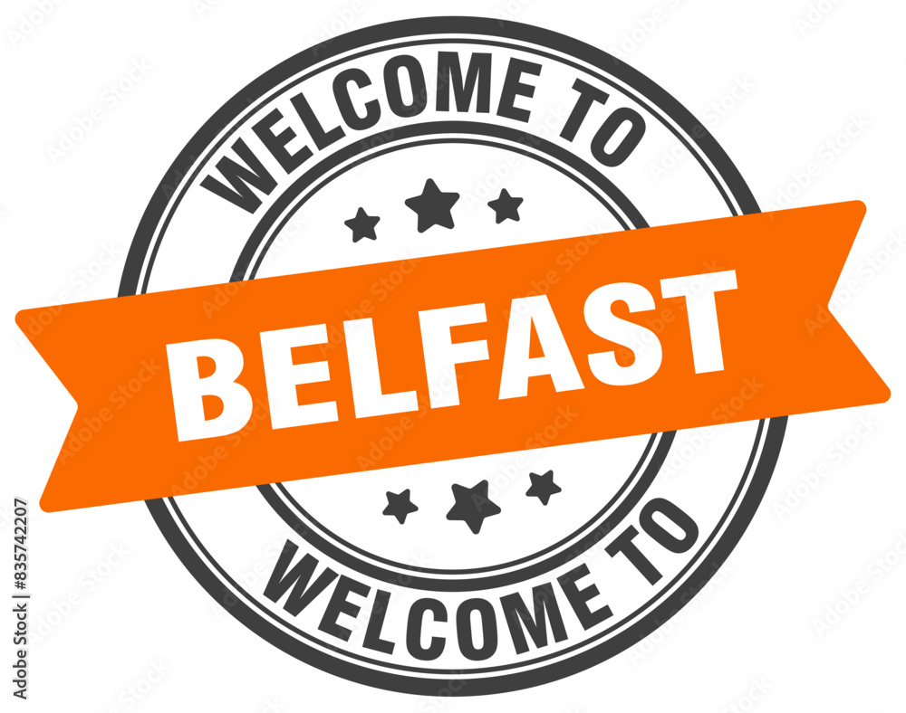 Welcome to Belfast stamp. Belfast round sign Welcome to Belfast stamp. Belfast round sign