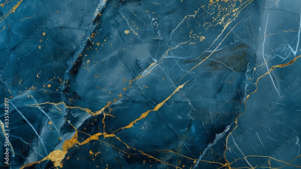 Fototapeta premium Blue Marble color marble luxury, with gold streaks, website background 