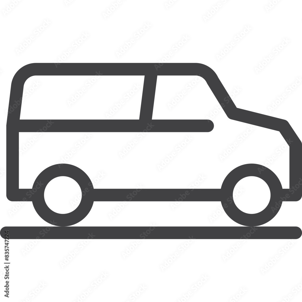 Van car line icon on white background Van car line icon on white background