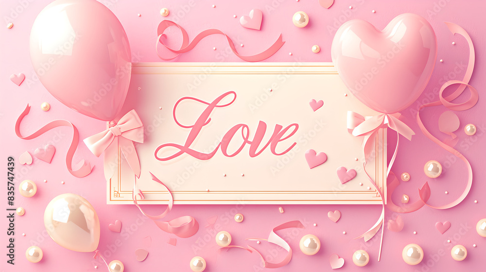 Pink Valentine's Day poster banner Pink Valentine's Day poster banner