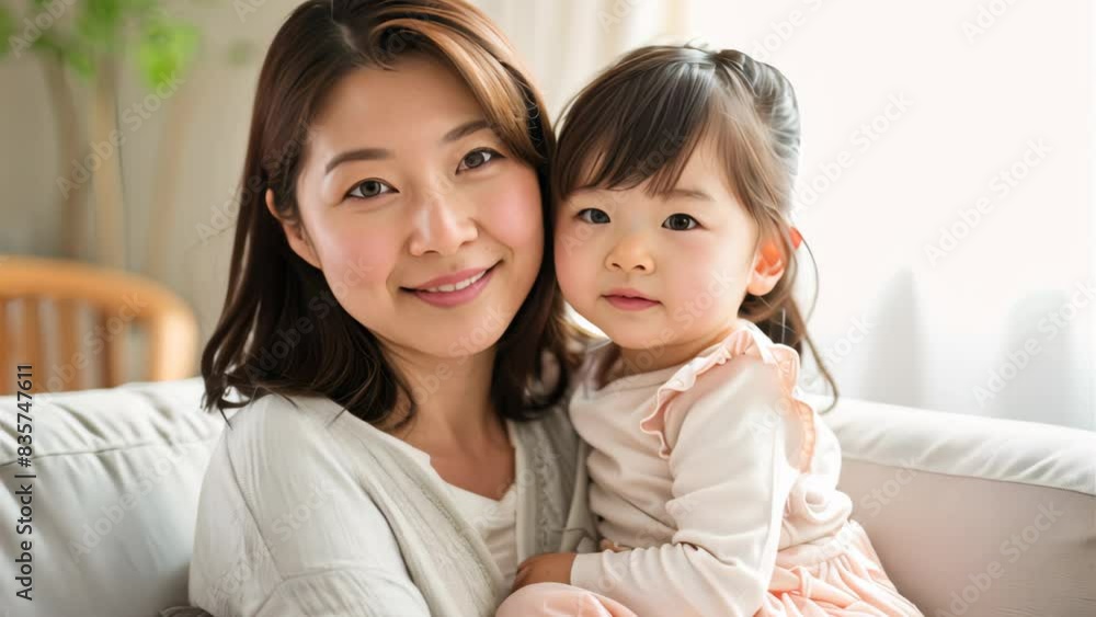 Mother holding her daughter in her arms smiling at the camera. Mother holding her daughter in her arms smiling at the camera.