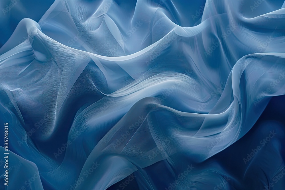 Obraz premium Monochromatic blue background with subtle abstract shapes, evoking a sense of calm