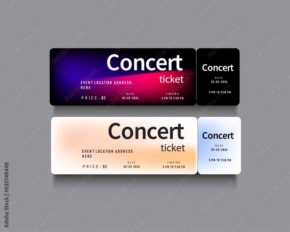 Obraz premium party concert ticket template