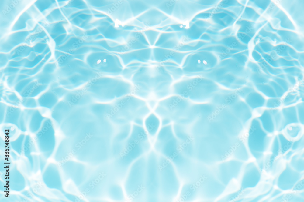 Blue water with ripples on the surface. Defocus blurred transparent blue colored clear calm water surface texture with splashes and bubbles. Water waves with shining pattern texture background. Blue water with ripples on the surface. Defocus blurred transparent blue colored clear calm water surface texture with splashes and bubbles. Water waves with shining pattern texture background.