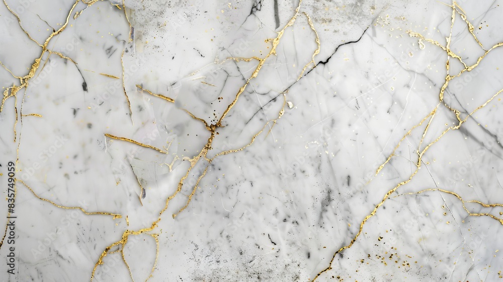 Obraz premium Carrara White color marble luxury, with gold streaks, website background 