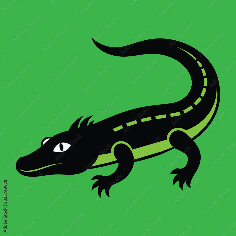 Solid color Crocodile Monitor animal vector design