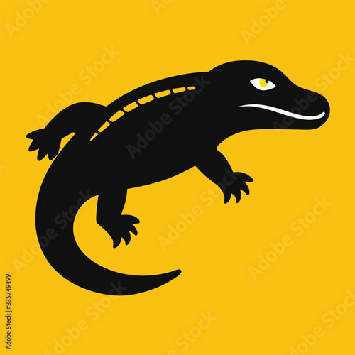 Solid color Crocodile Monitor animal vector design