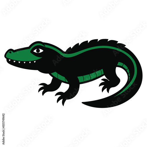 Solid color Crocodile Monitor animal vector design