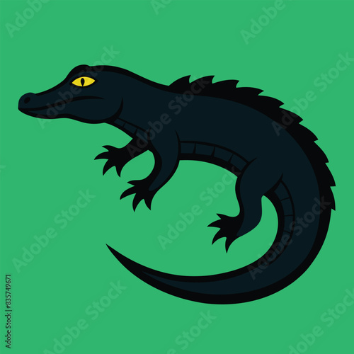 Solid color Crocodile Monitor animal vector design