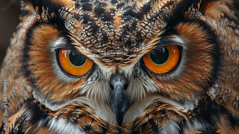 Portrait of Owl, owl eyes Portrait of Owl, owl eyes