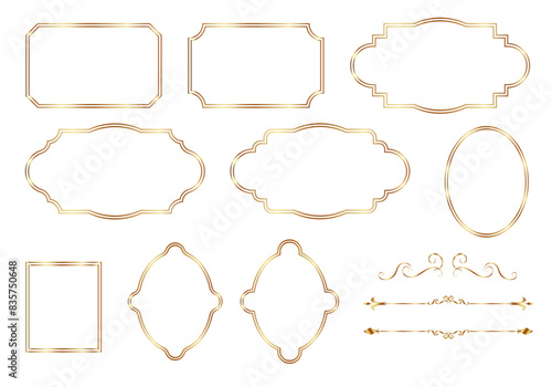 Set of vintage frames vector design classy border ornaments