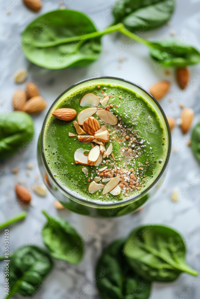 Spinach Shake with Almond Butter and Almonds Spinach Shake with Almond Butter and Almonds