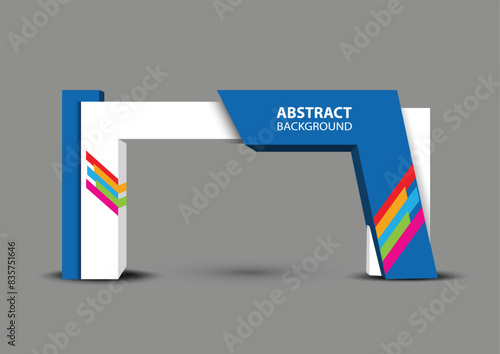 exhibition stand Gate entrance vector with for mock up event display, arch design	