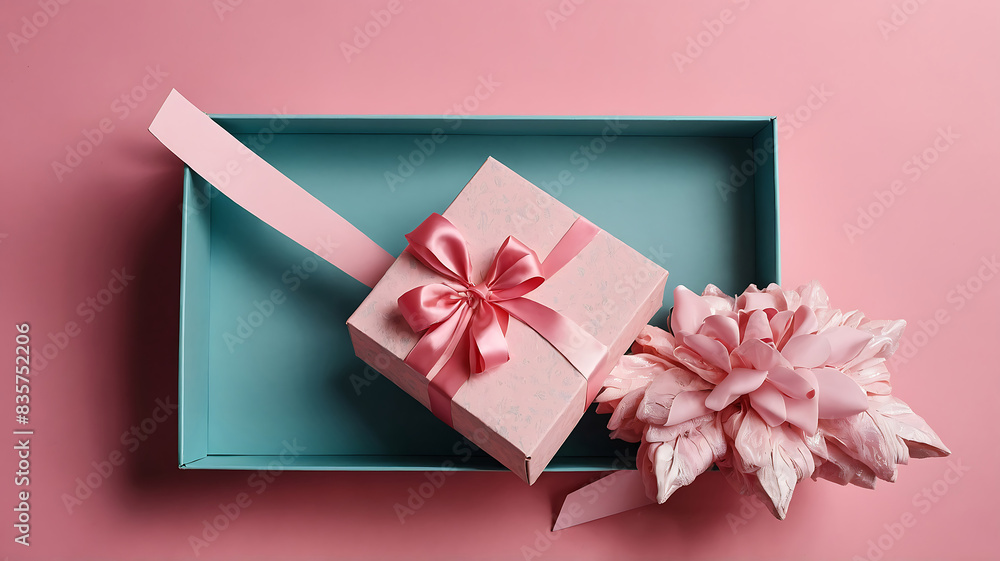 a pink box with a pink ribbon tied around it a pink box with a pink ribbon tied around it