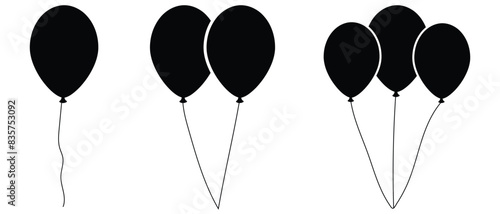 Bunch of party balloons decoration balloon vector icons.Birthday celebration event symbols. Simple flat vector icon. 
