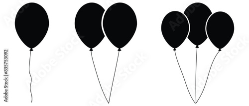 Bunch of party balloons decoration balloon vector icons.Birthday celebration event symbols. Simple flat vector icon.
