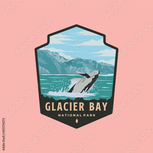 glacier bay national park emblem logo vector symbol illustration design