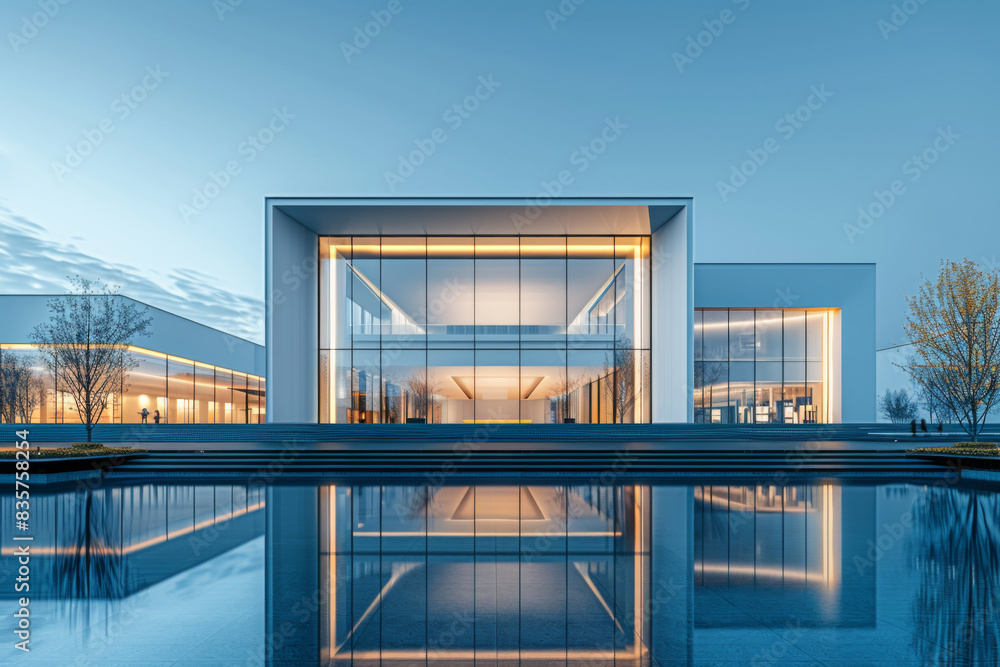 Fototapeta premium Luxury Island Villa With Infinity Pool At Sunset.
