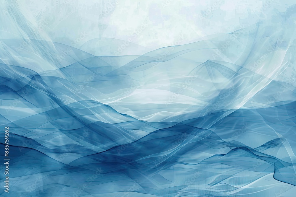 Monochromatic blue background with subtle abstract shapes, evoking a sense of calm