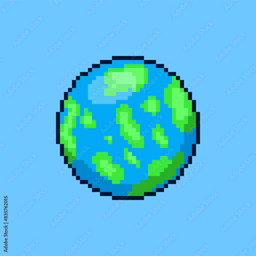 Fototapeta premium Pixel art style Earth design