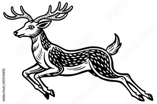 deer animal vector silhouette illustration © Shiju Graphics