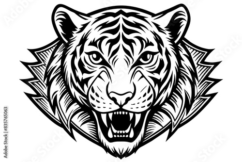 tiger face logo silhouette vector illustration