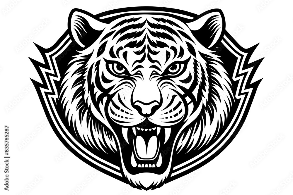 tiger face logo silhouette vector illustration tiger face logo silhouette vector illustration