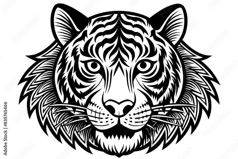 tiger face logo silhouette vector illustration