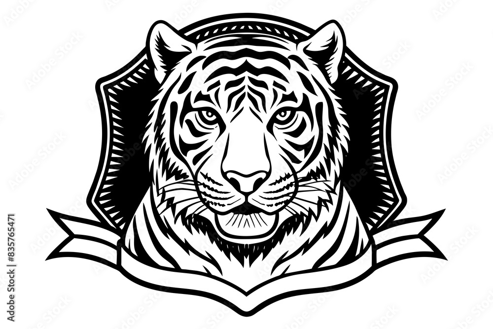 tiger face logo silhouette vector illustration tiger face logo silhouette vector illustration