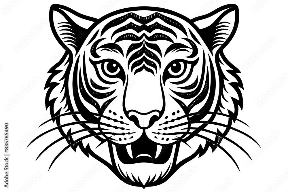 tiger face logo silhouette vector illustration