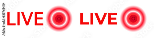 Live video broadcast red icon. Video online stream logo
