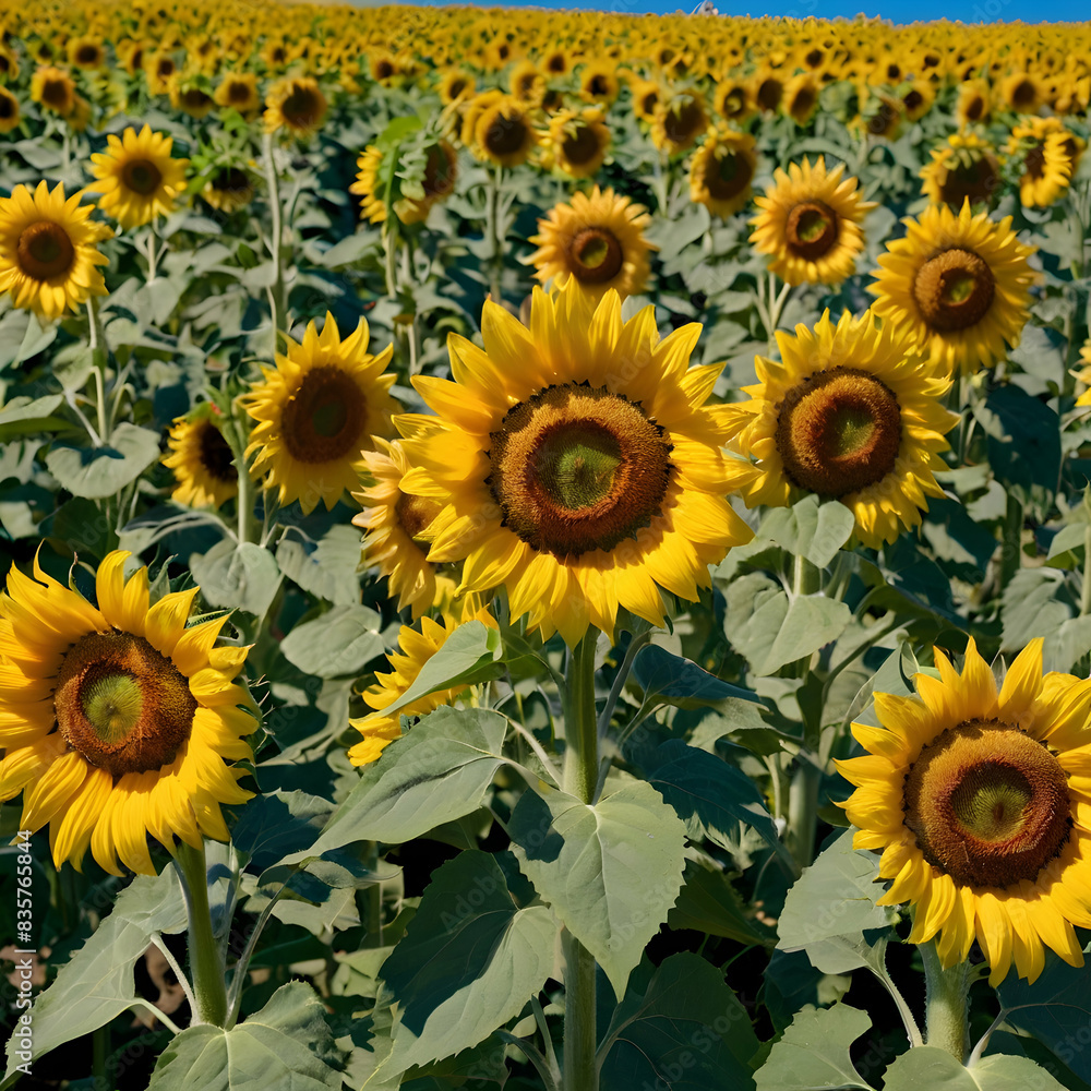 Fototapeta premium Sun flowers in the fields