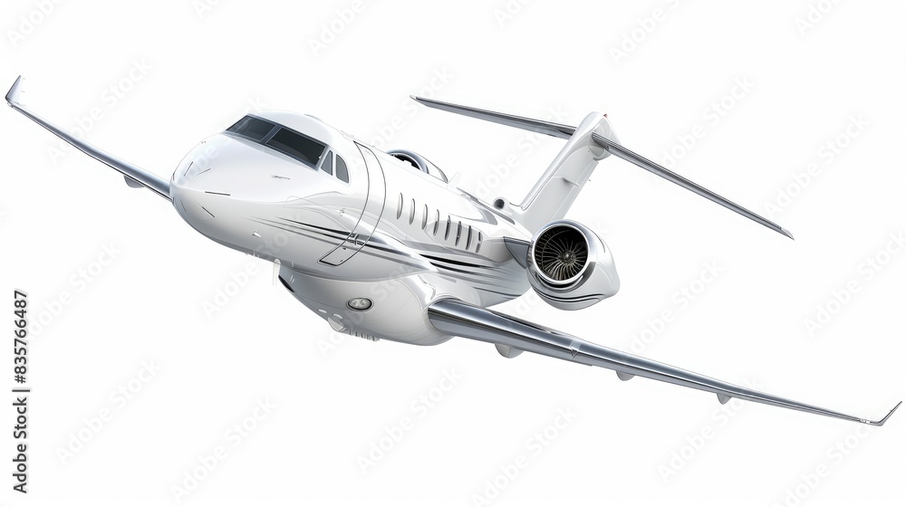 Small White Airplane Soaring Through Blue Sky Small White Airplane Soaring Through Blue Sky