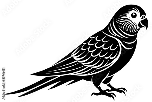 parakeet bird silhouette vector illustration