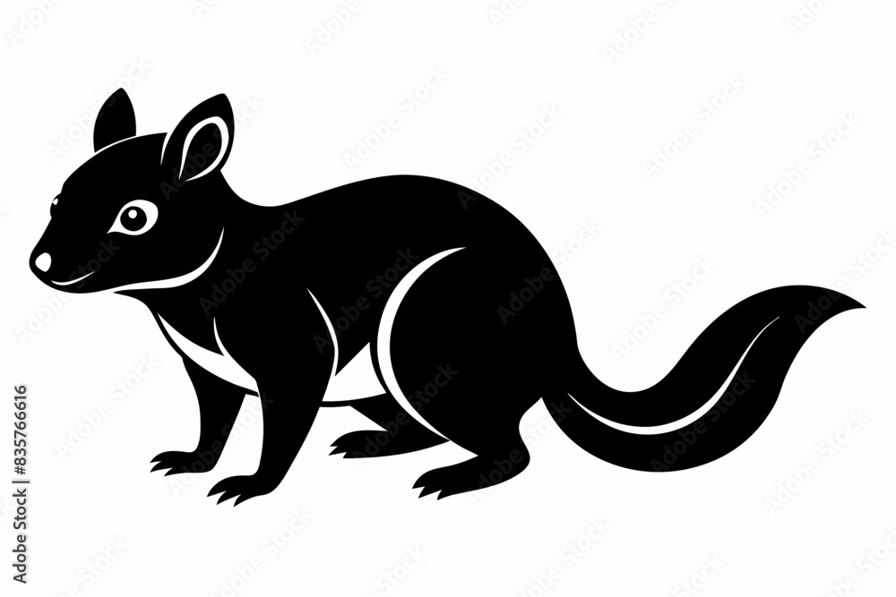 quoll animal silhouette vector illustration