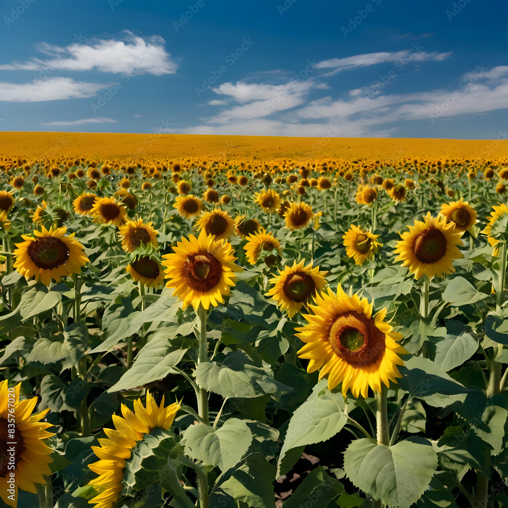 Fototapeta premium Sun flowers in the fields