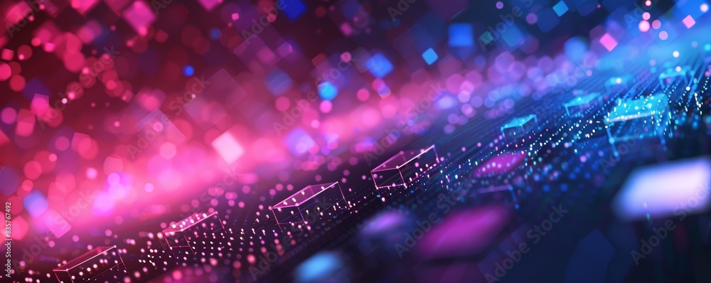 Abstract geometric background with tiny purple and blue squares Abstract geometric background with tiny purple and blue squares