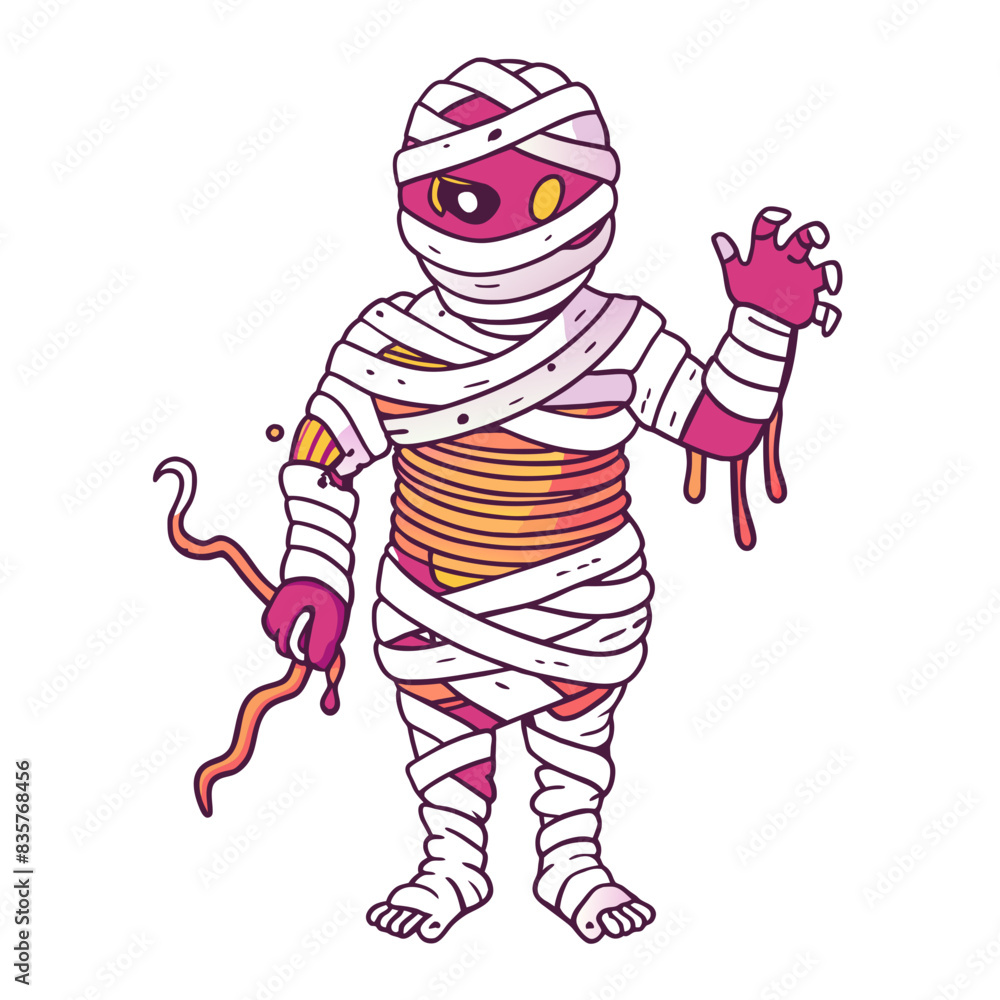 A mummy unwrapping A mummy unwrapping