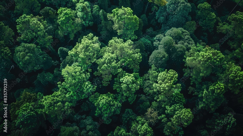Obraz premium The vibrant green hue of the trees