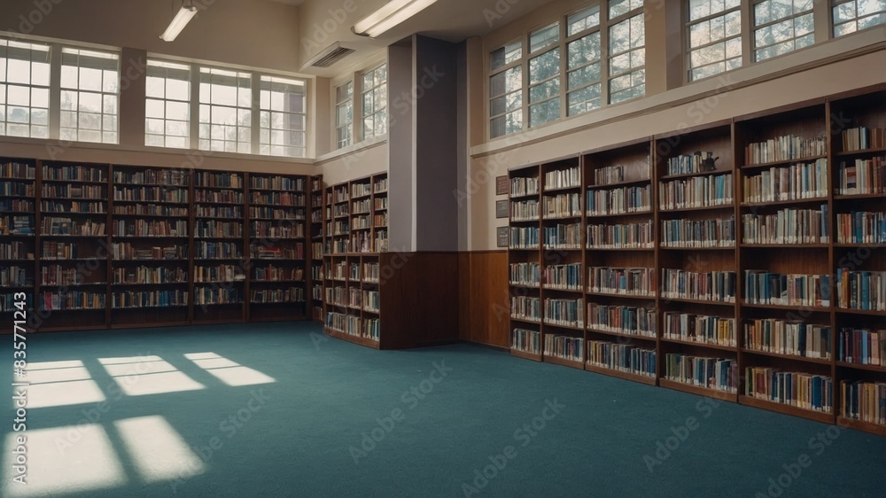 background blur school or campus library withbook shelves. background blur school or campus library withbook shelves.