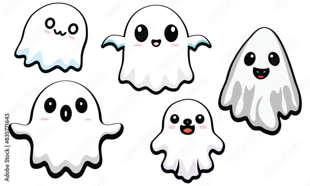 Halloween Ghost vector illustration hand drawn Silhouette Halloween Ghost vector illustration hand drawn Silhouette
