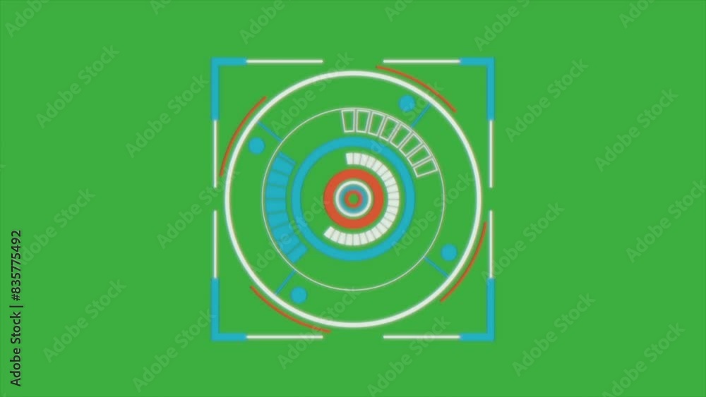 Animation video target hologram on green screen background Animation video target hologram on green screen background