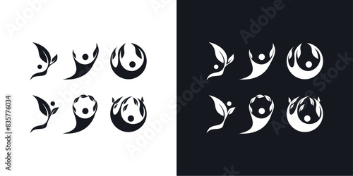 Exclusive Amazing Vector Human Leaf logo visual harmony. Human Leaf logo with an elegant and modern style suitable for many industries, can be used in various media easily, set, editable