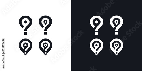 awesome logo Icon Of A Map Pointer With A Question Mark Vector set editable
