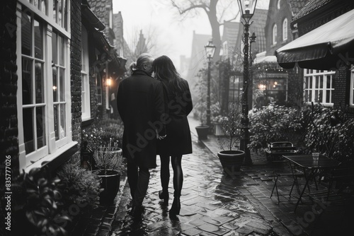 Happy romantic couple walking professional photography photo